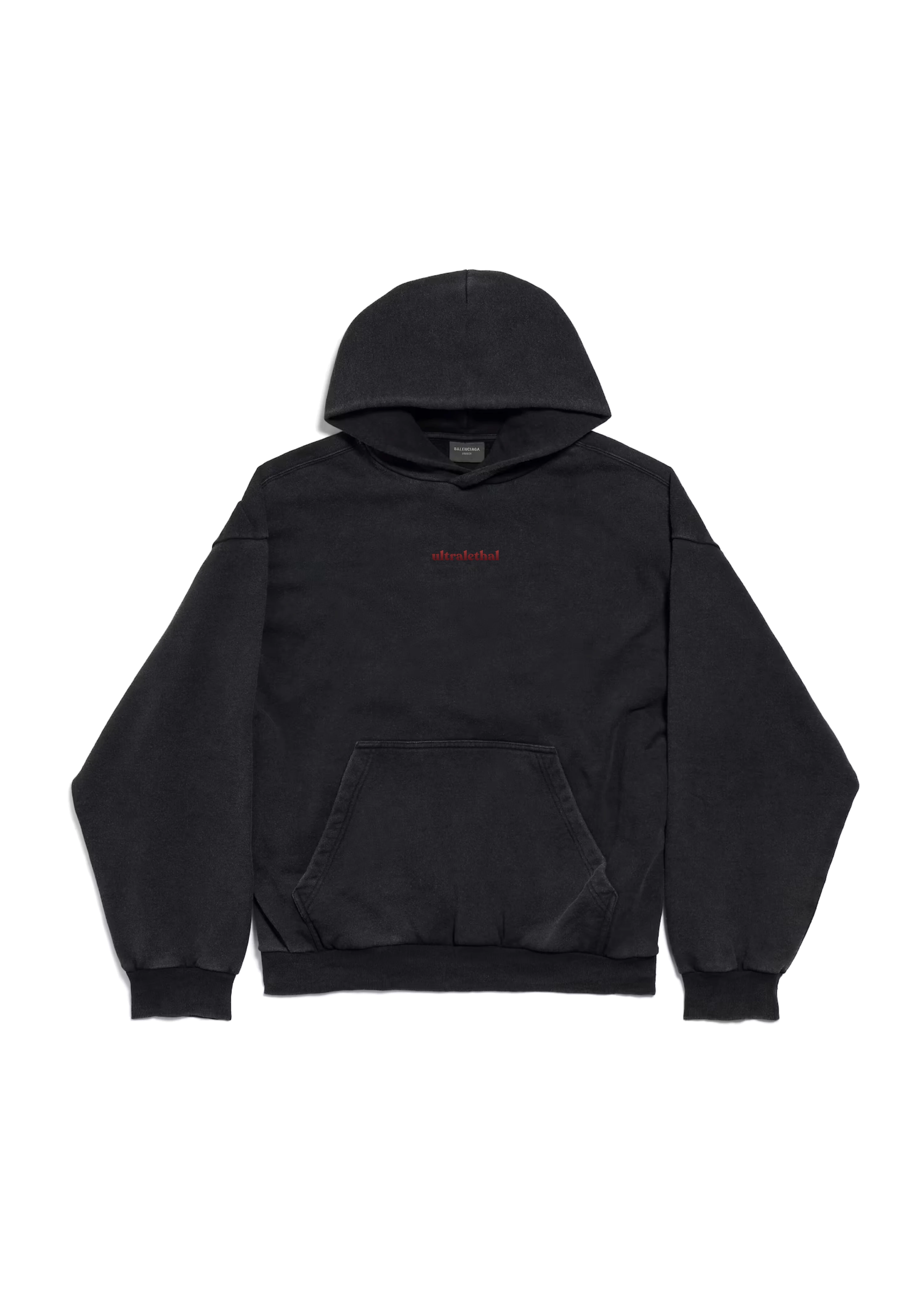 UL®  Embroidered Hoodie / Faded Black and red